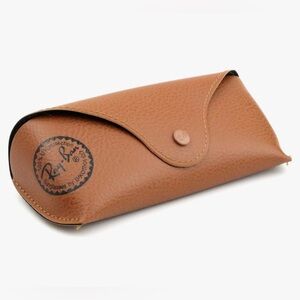 Ray-Ban Brown Leather Glasses Case with Cloth